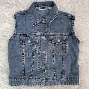 DKNY Denim Vest Women’s Size Small Vintage Loose Button